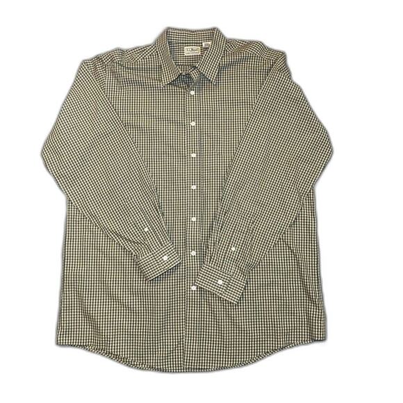 L.L.Bean Men's XL Tall Wrinkle Resistant Green Plaid Dress Shirt 0 WU68 - Picture 1 of 4